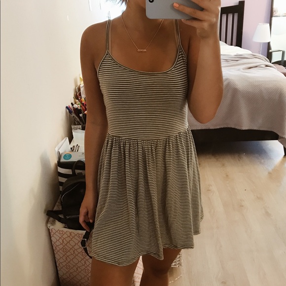 Brandy Melville Dresses & Skirts - Brandy Melville Olive Striped Dress